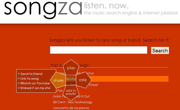 Songza screenshot